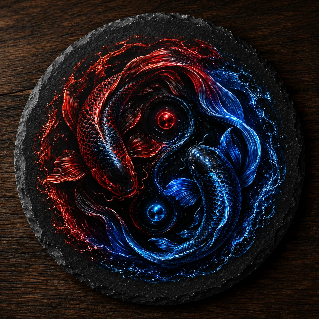 Dragon Oak laser crafted slate coaster